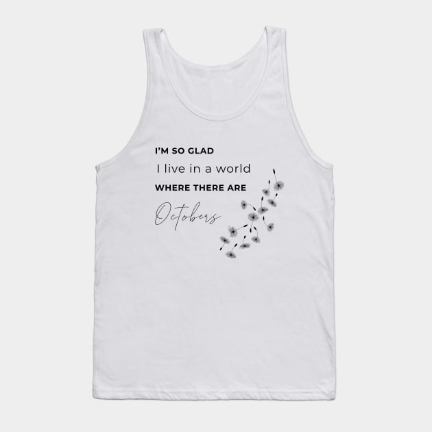 Anne of Green Gables Book Quote for Literature Lovers Tank Top by Pine and Dune Boutique